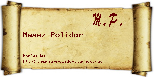 Maasz Polidor névjegykártya